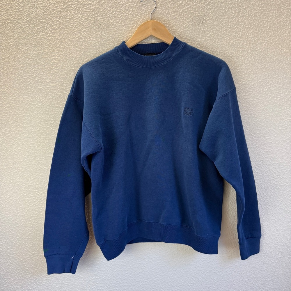 USA Olympic Brand Sweatshirt Mens M Blue Good Vintage Embroidered Crewneck JCP